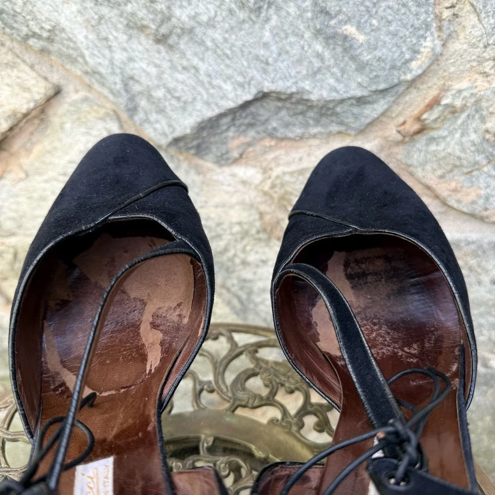 Gucci Vintage Black Suede Heels size 7